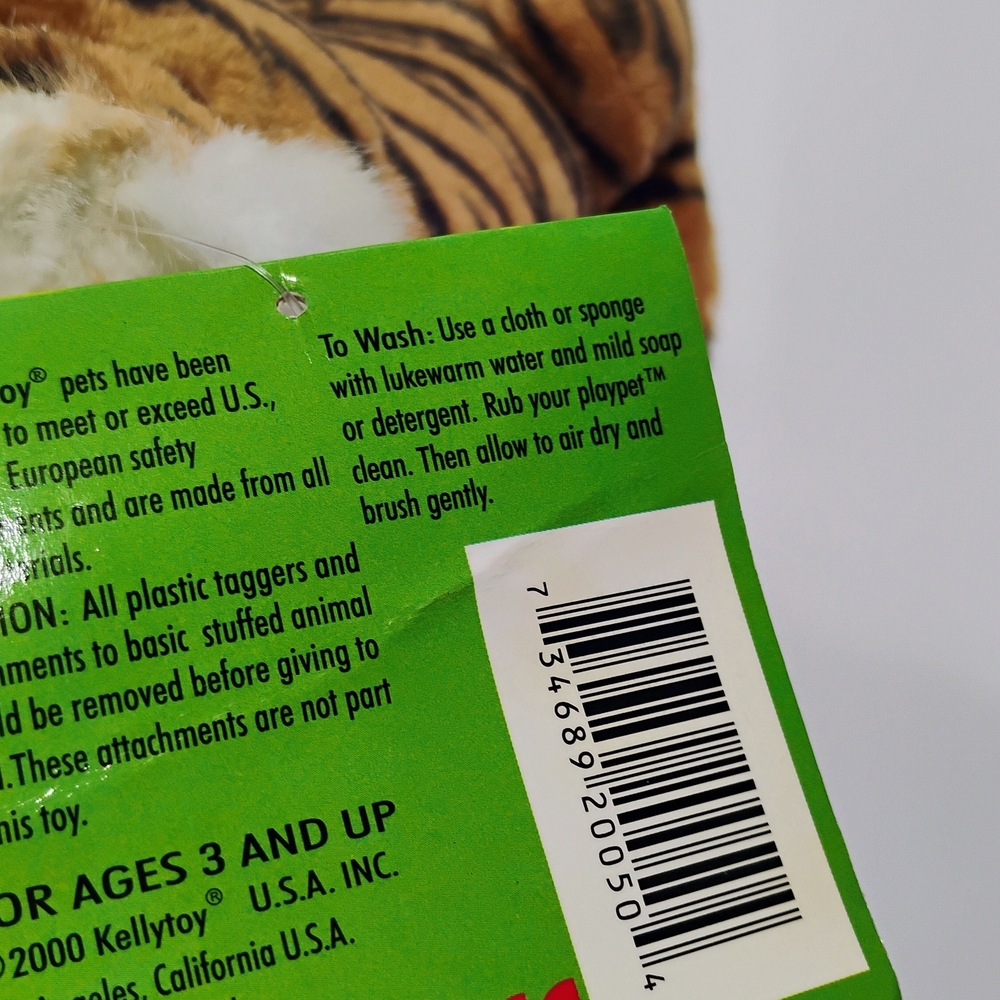 Vintage Kellytoy Stuffed Tiger Cub? 19" NEW w Tags - Picture 7 of 13